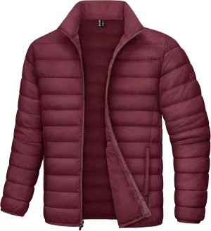 Mens Lightweight Puffer Jackets Warm Puffy Winter Down Jacket Windproof Water Repellent Quilted Coat