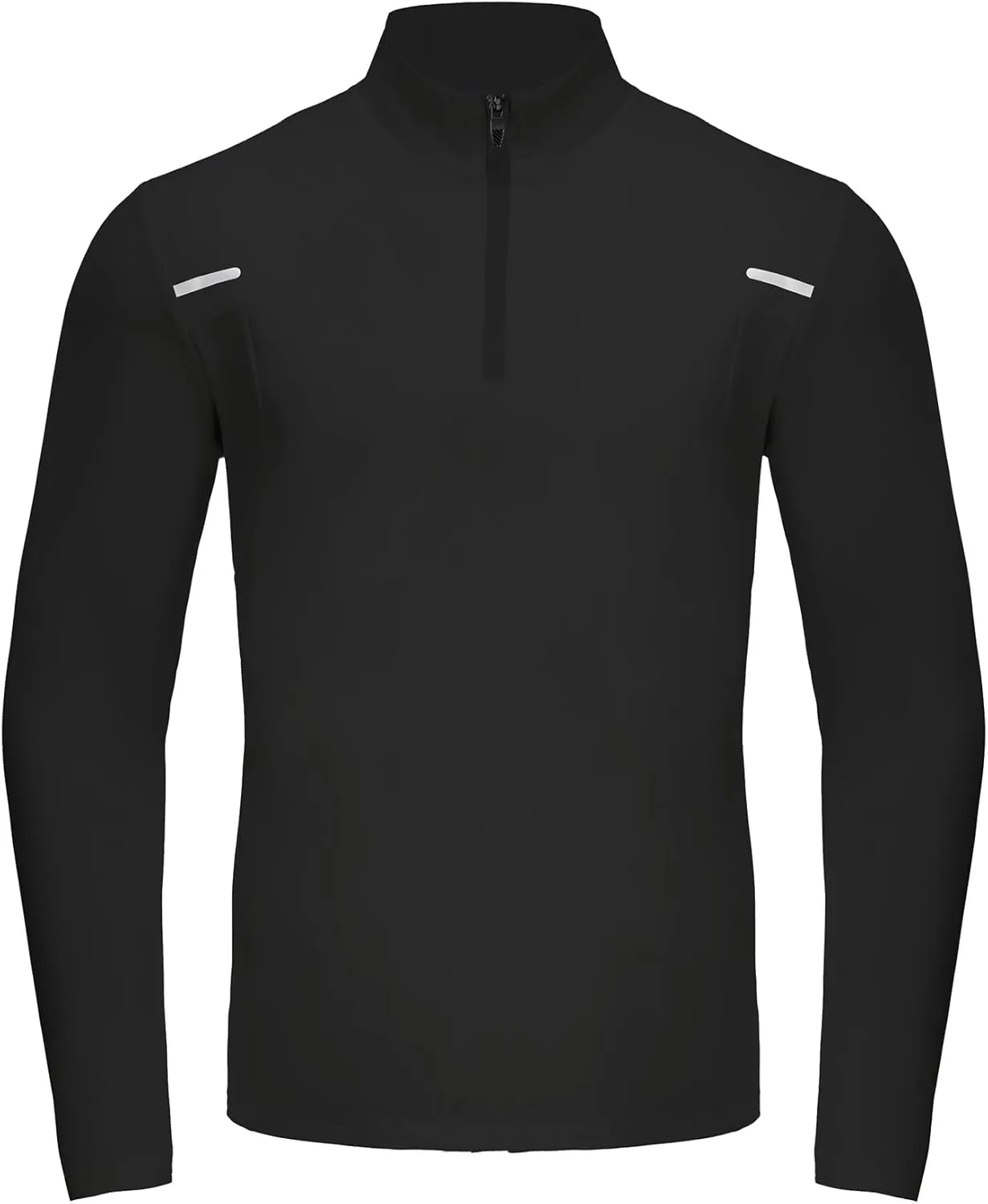 Men's Quarter Zip Athletic Shirt, Long Sleeve Performance Pullover, Quick Dry Running Cycling Workout Top Athletic Shirts