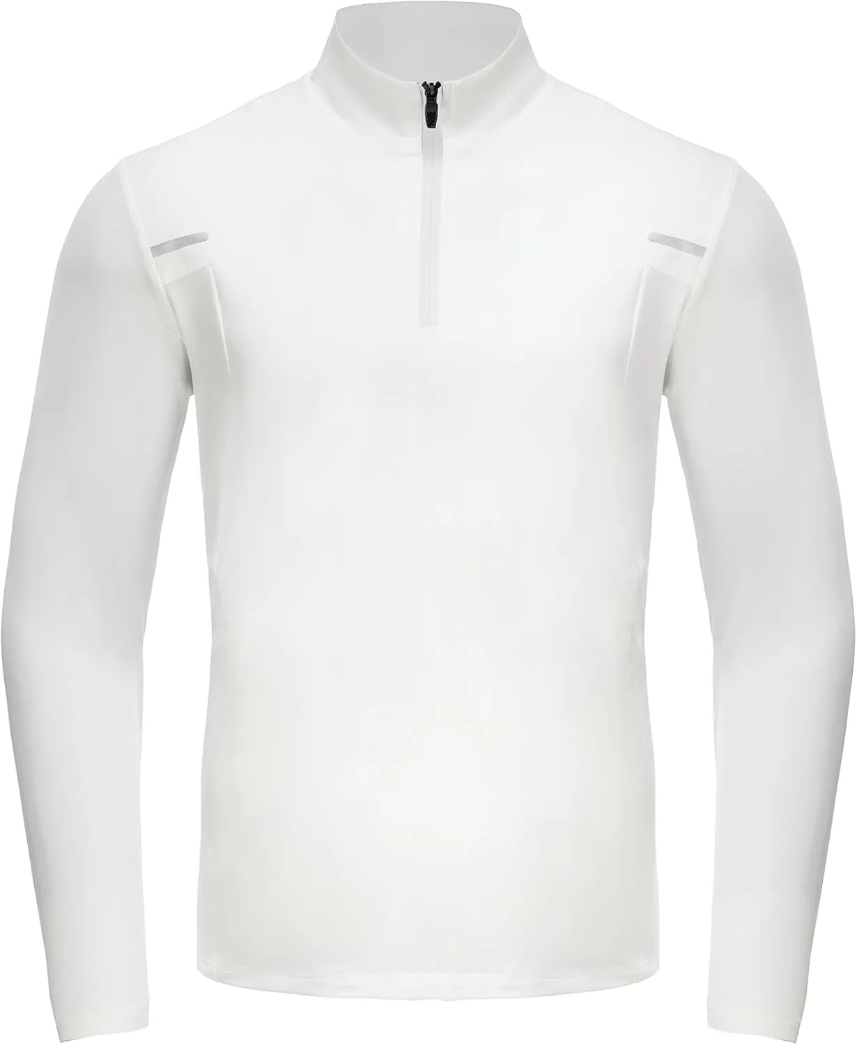 Men's Quarter Zip Athletic Shirt, Long Sleeve Performance Pullover, Quick Dry Running Cycling Workout Top Athletic Shirts