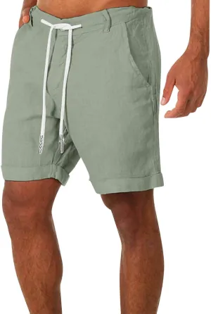 Mens Quick Dry Slim Fit Swim Shorts Elastic Waist Drawstring Summer Trunks with Multi-Pockets Square Leg Board Short