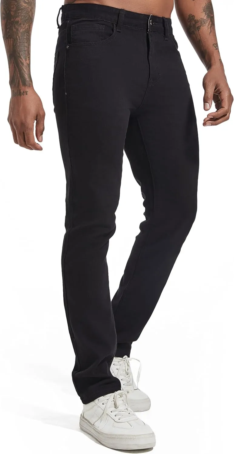 Men's Slim Fit Jean Cut 5-Pocket Non-Stretch Causal Twill Pants