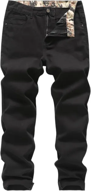 Men's Slim Fit Jean Cut 5-Pocket Non-Stretch Causal Twill Pants
