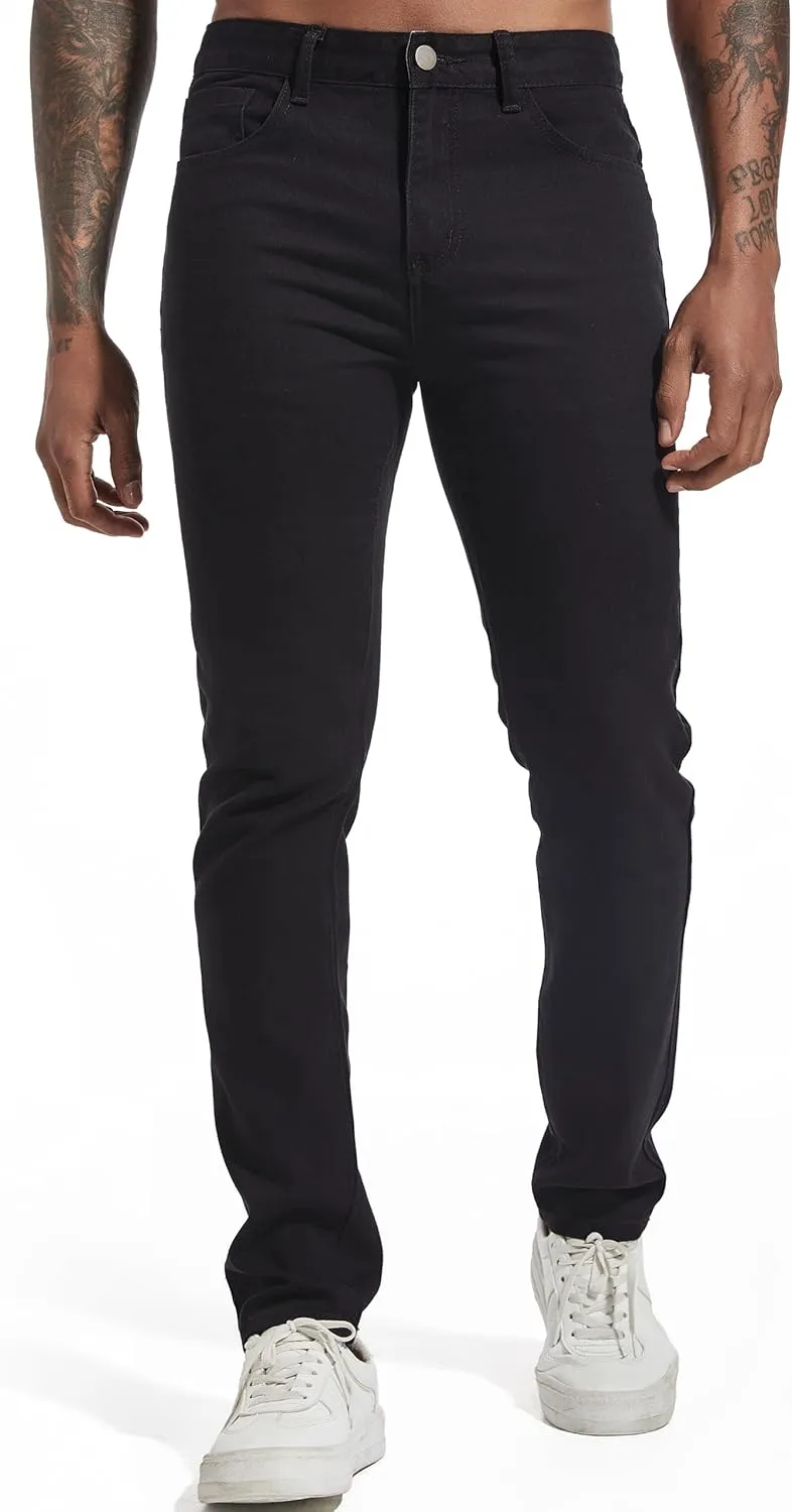 Men's Slim Fit Jean Cut 5-Pocket Non-Stretch Causal Twill Pants