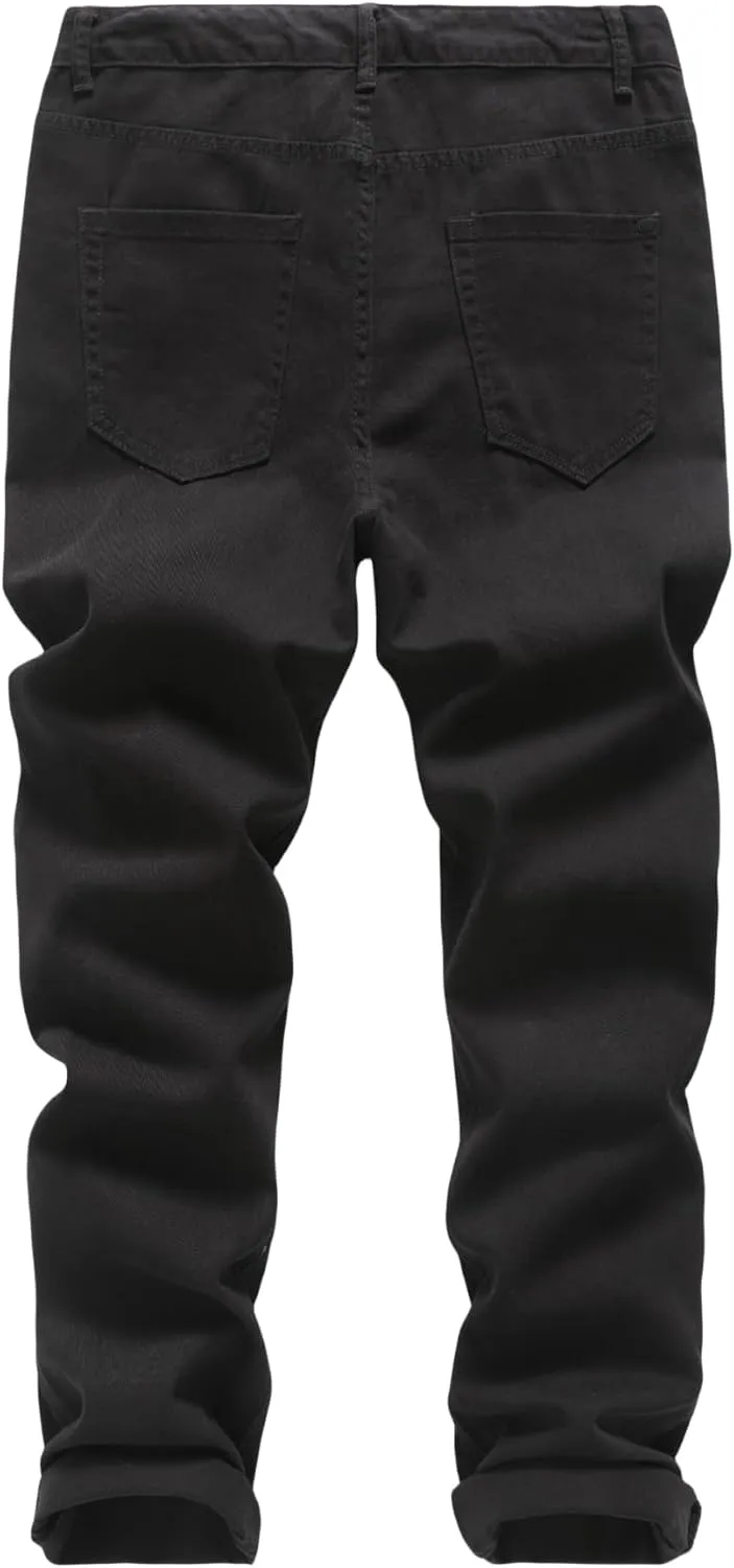 Men's Slim Fit Jean Cut 5-Pocket Non-Stretch Causal Twill Pants