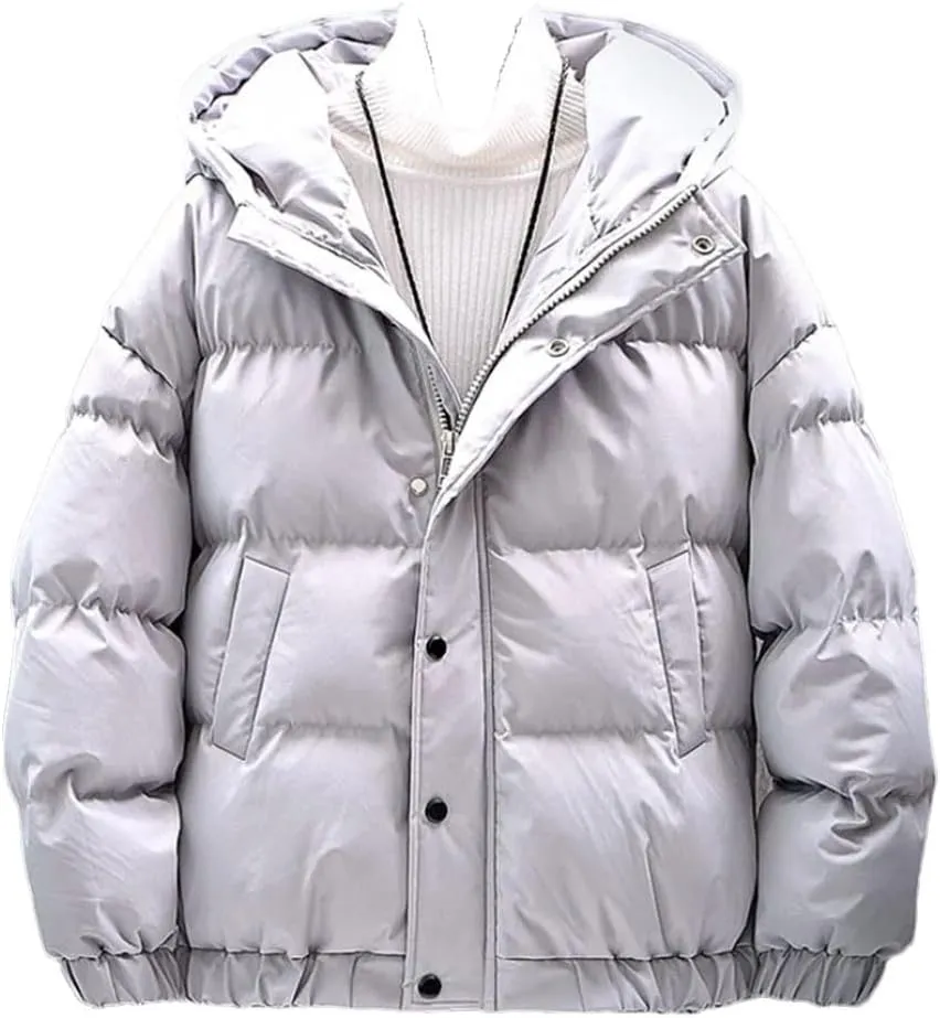 Men's Winter Thicken Cotton Padded Jacket Hooded Windproof Warm Parkas Coat Fashion Loose Fit Male Outerwear