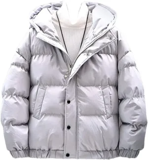Men's Winter Thicken Cotton Padded Jacket Hooded Windproof Warm Parkas Coat Fashion Loose Fit Male Outerwear