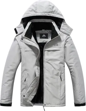 MOERDENG Women's Ski Jacket Warm Winter Coat Hooded Snowboarding Jackets Waterproof Mountain Windbreaker for Hiking Traval