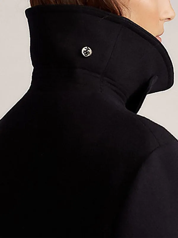 New Faux Fur Coats For Women High Collar Long Sleeves Black Casual Trench Coats
