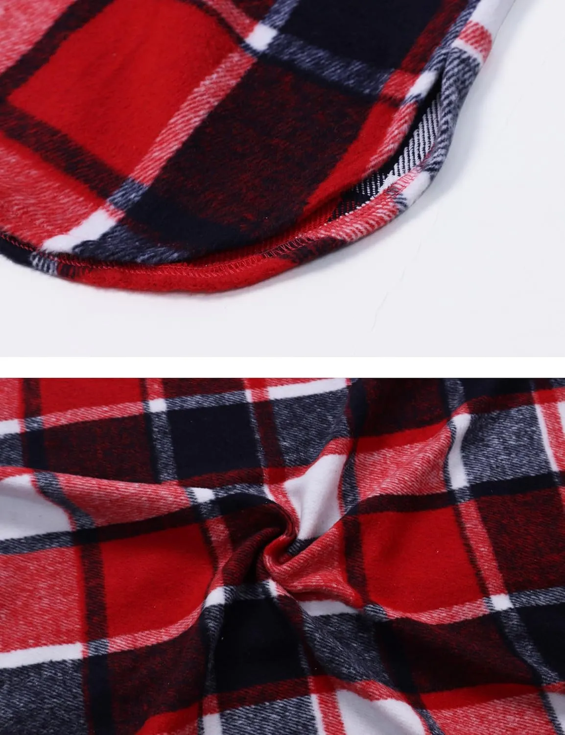 PUWEI Women's Casual Lapel Button Down Long Plaid Shirt Coat Tartan Shacket Jacket