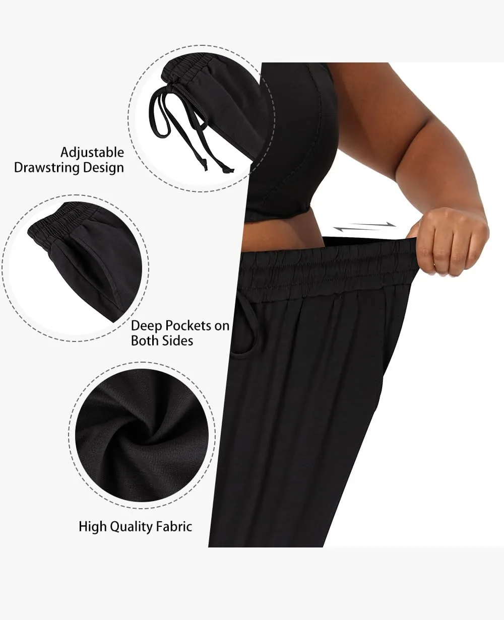 RITERA Plus Size Pants for Women Soft Joggers Sweatpants Casual Loose Comfy Lounge Pajama Drawstring Pant with Pockets XL-5XL