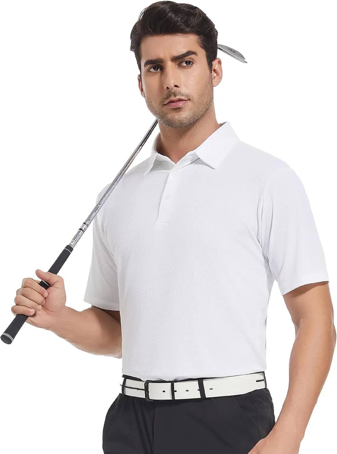 SAMERM Golf Shirts for Men Dry Fit Short Sleeve Moisture Wicking Casual Solid Stylish Mens Polo Shirts