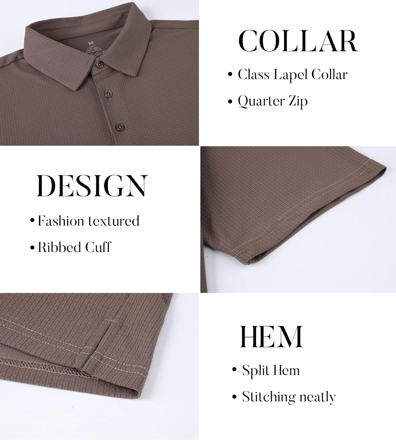SAMERM Golf Shirts for Men Dry Fit Short Sleeve Moisture Wicking Casual Solid Stylish Mens Polo Shirts
