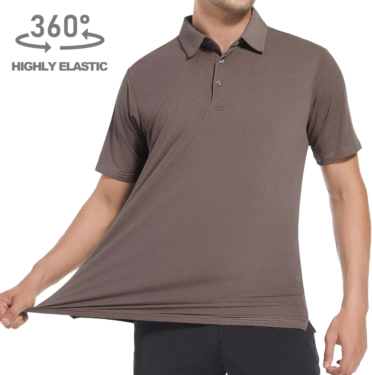 SAMERM Golf Shirts for Men Dry Fit Short Sleeve Moisture Wicking Casual Solid Stylish Mens Polo Shirts