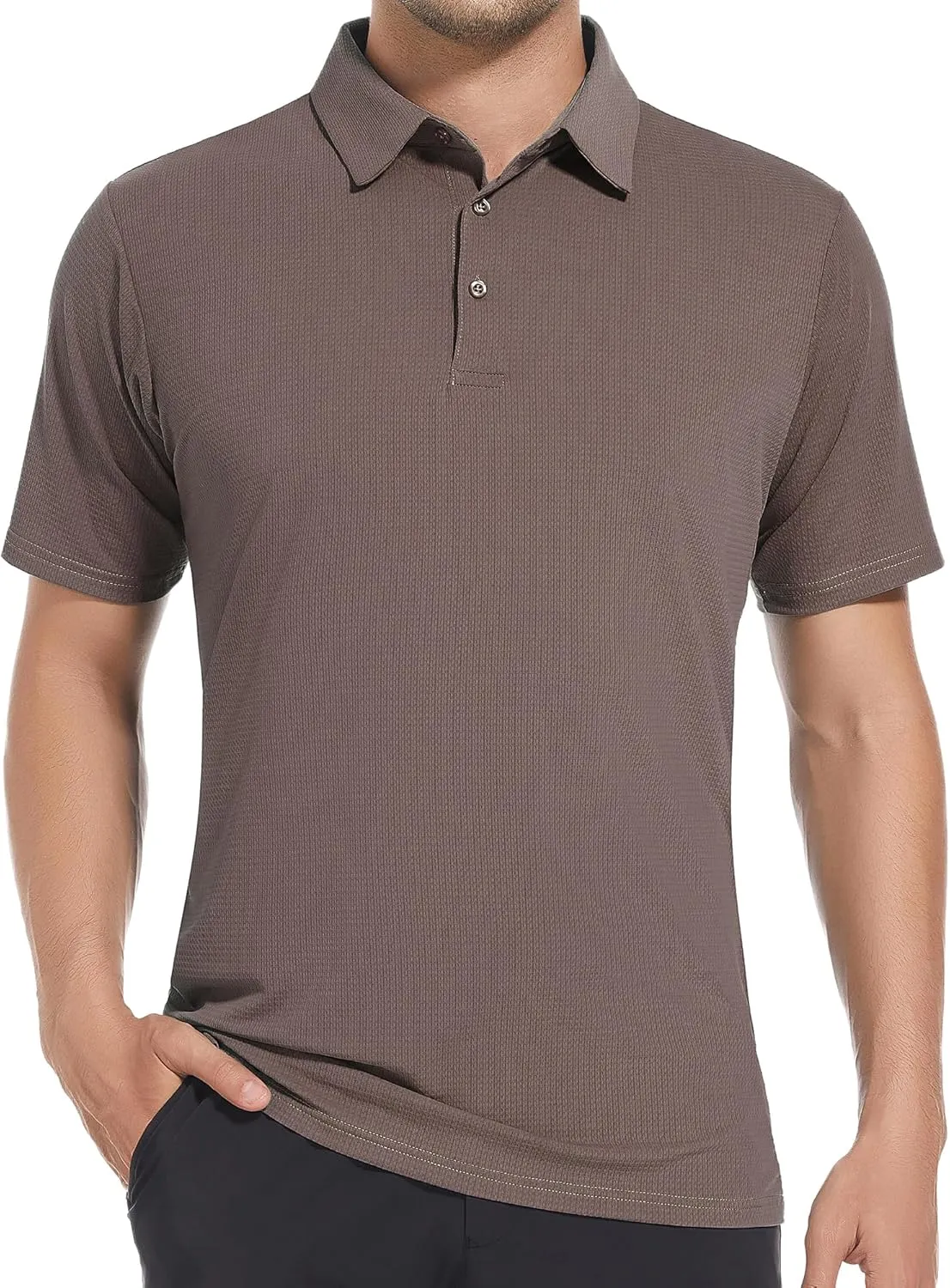 SAMERM Golf Shirts for Men Dry Fit Short Sleeve Moisture Wicking Casual Solid Stylish Mens Polo Shirts