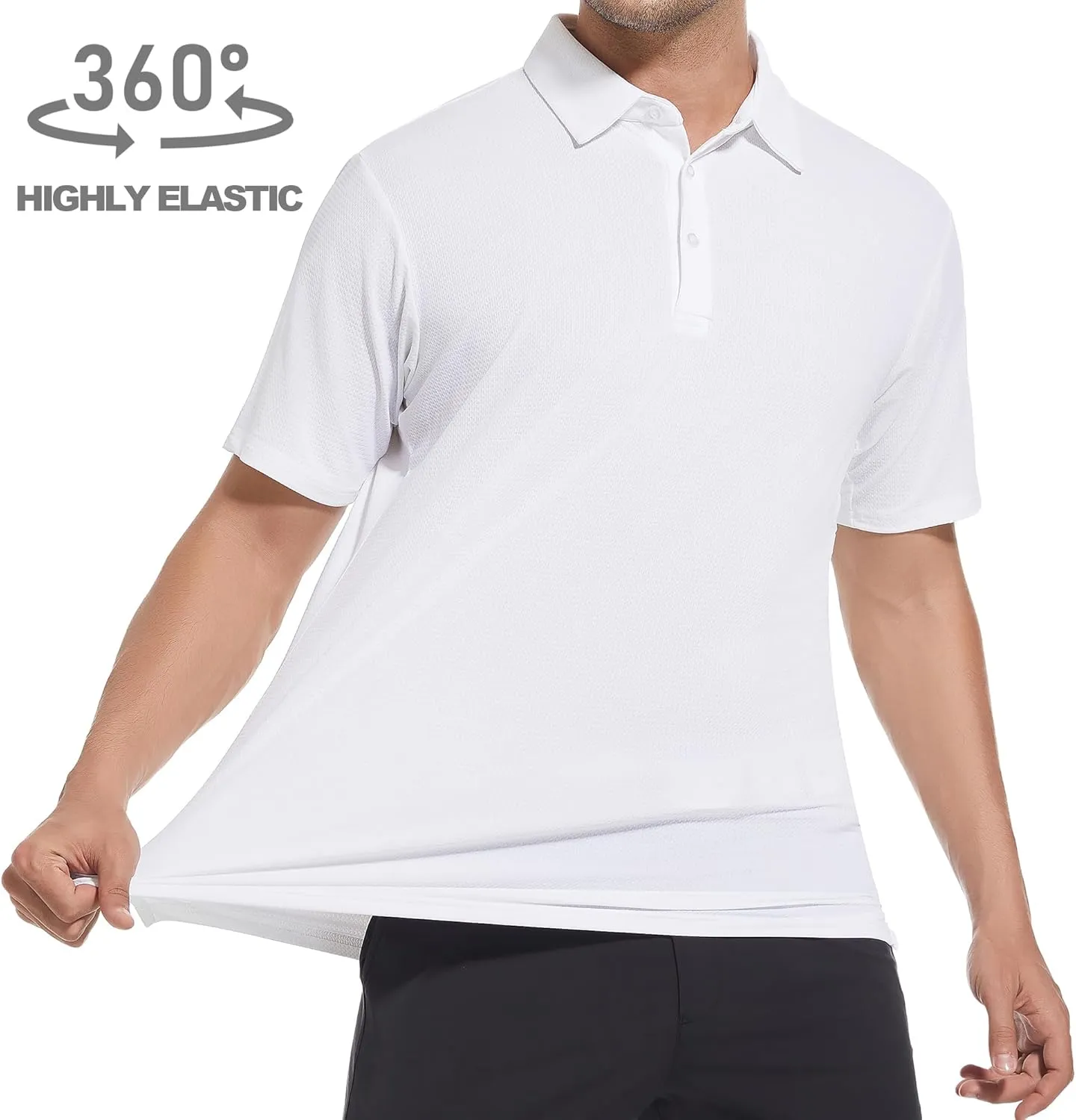 SAMERM Golf Shirts for Men Dry Fit Short Sleeve Moisture Wicking Casual Solid Stylish Mens Polo Shirts