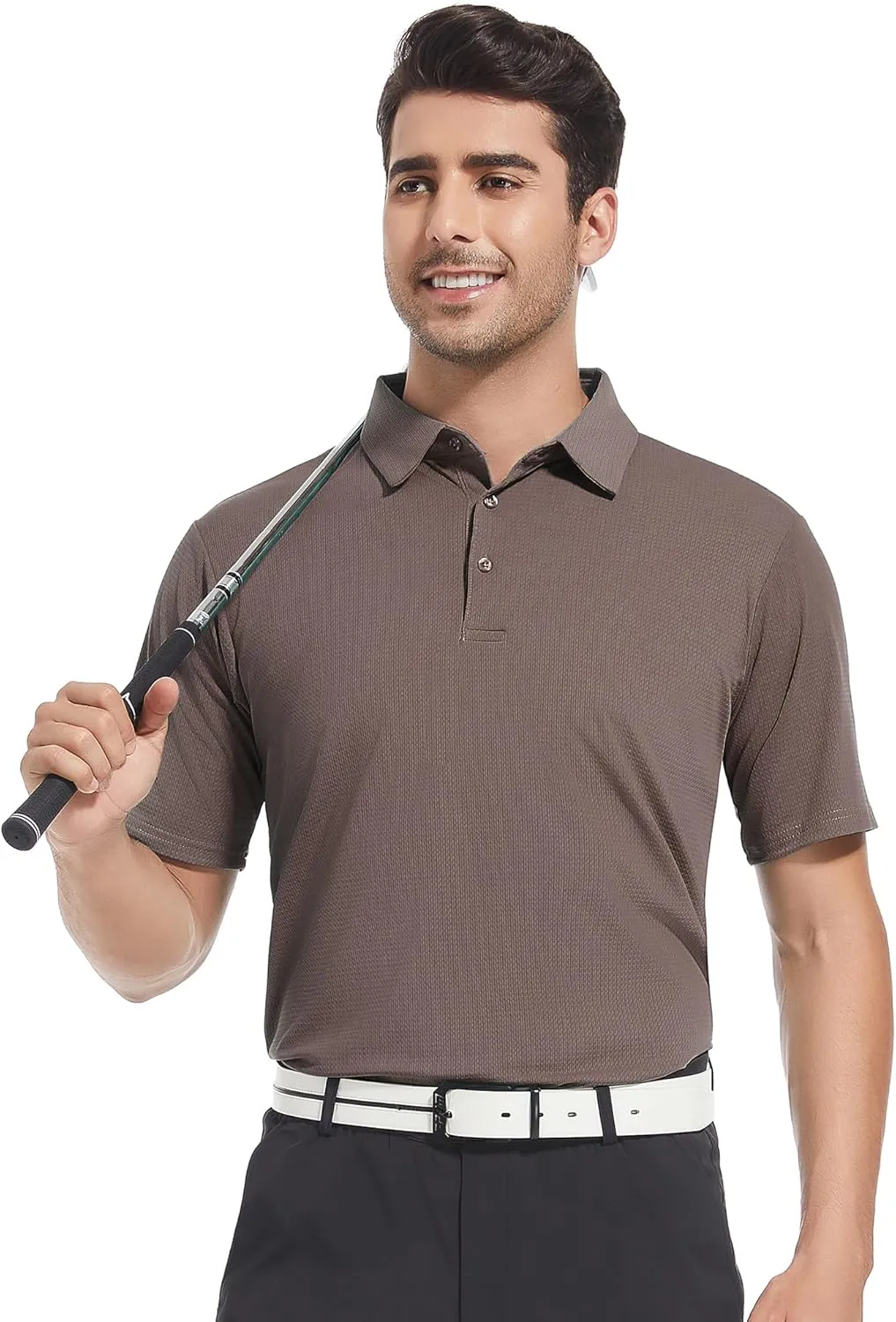 SAMERM Golf Shirts for Men Dry Fit Short Sleeve Moisture Wicking Casual Solid Stylish Mens Polo Shirts