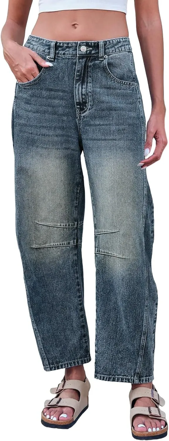 sdbrld Cargo Pants Women Adjustable Waist Multiple Pockets Relaxed Fit Straight Wide Leg Y2K Pants Trousers Y2K Fashion Jeans