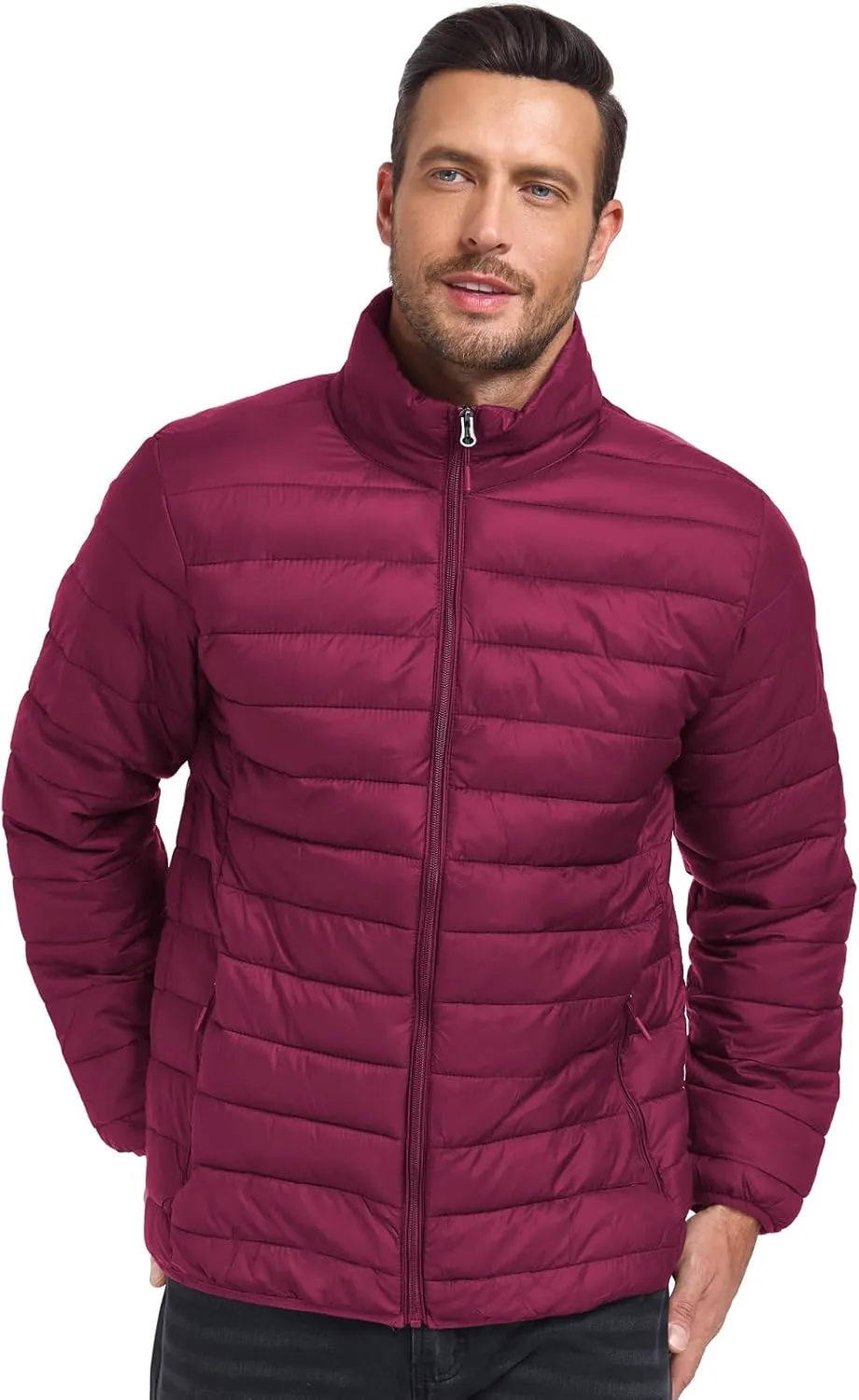 SPOSULEI Men Puffer Down Jacket Packable Lightweight Winter Jackets Coats Outdoor Waterproof Insulated Jackets