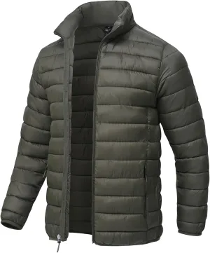SPOSULEI Men Puffer Down Jacket Packable Lightweight Winter Jackets Coats Outdoor Waterproof Insulated Jackets