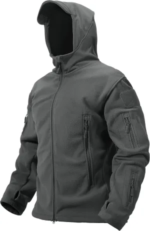 TACVASEN Mens Fleece Jacket Full Zip Tactical Hoodies Winter Coats Windproof Hoodies Warm Hunting