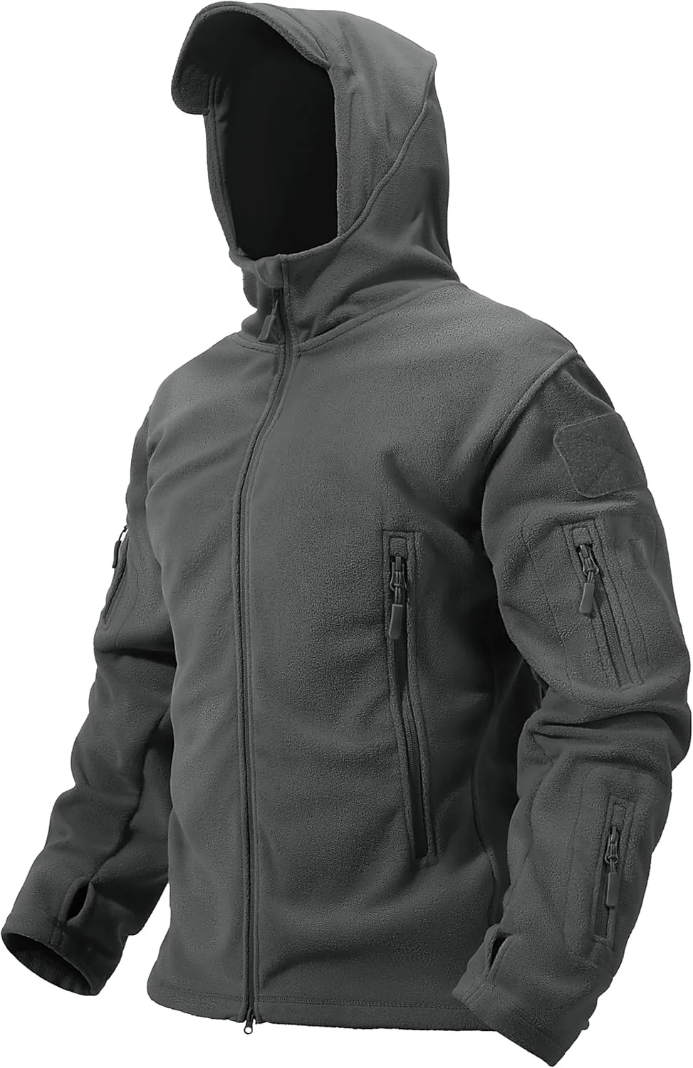 TACVASEN Mens Fleece Jacket Full Zip Tactical Hoodies Winter Coats Windproof Hoodies Warm Hunting