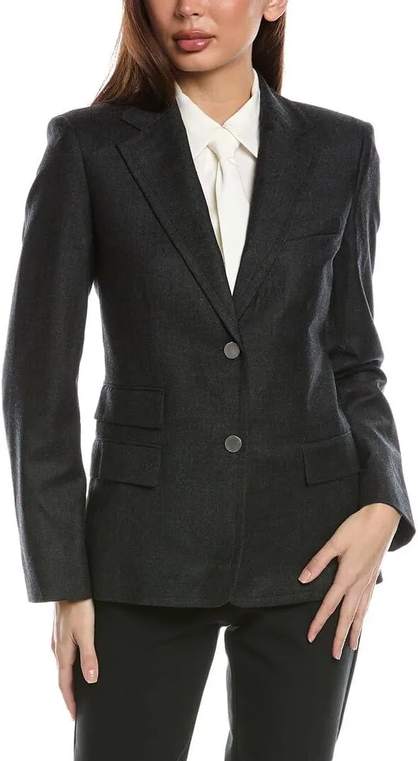 Theory Women's 2 Button Tailor Jacket Sleek Flannel