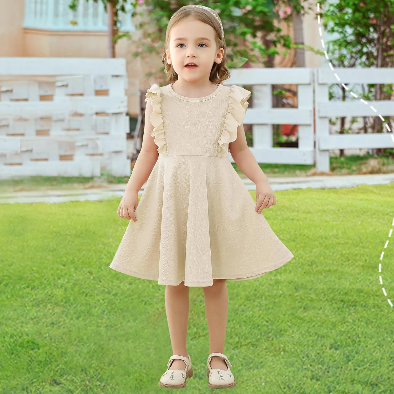 Toddler Dress Summer Baby Girls Sleeveless Ruffle Dresses for Girls Casual Birthday Party Beach Kids Sundress