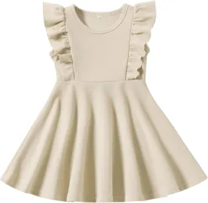 Toddler Dress Summer Baby Girls Sleeveless Ruffle Dresses for Girls Casual Birthday Party Beach Kids Sundress