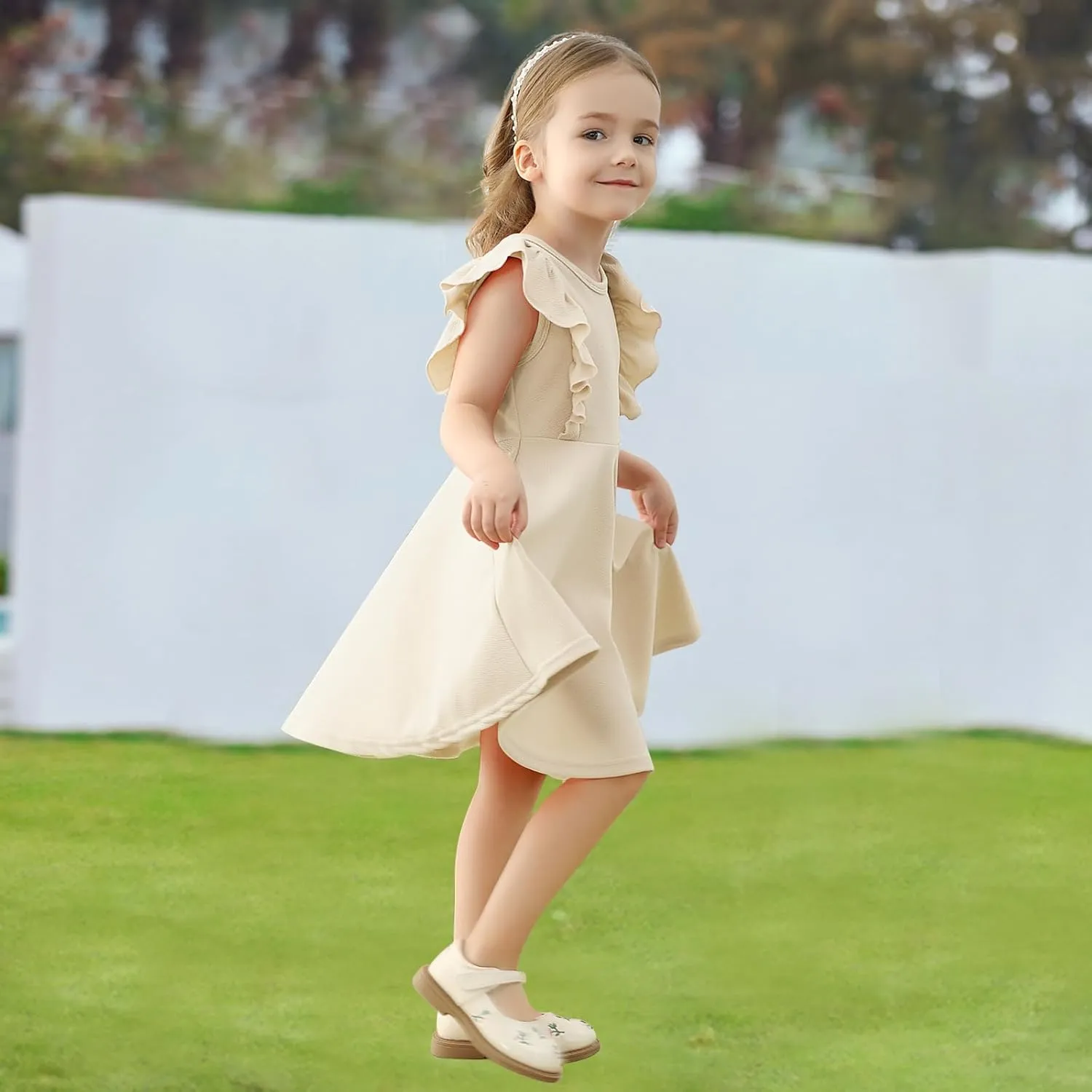 Toddler Dress Summer Baby Girls Sleeveless Ruffle Dresses for Girls Casual Birthday Party Beach Kids Sundress