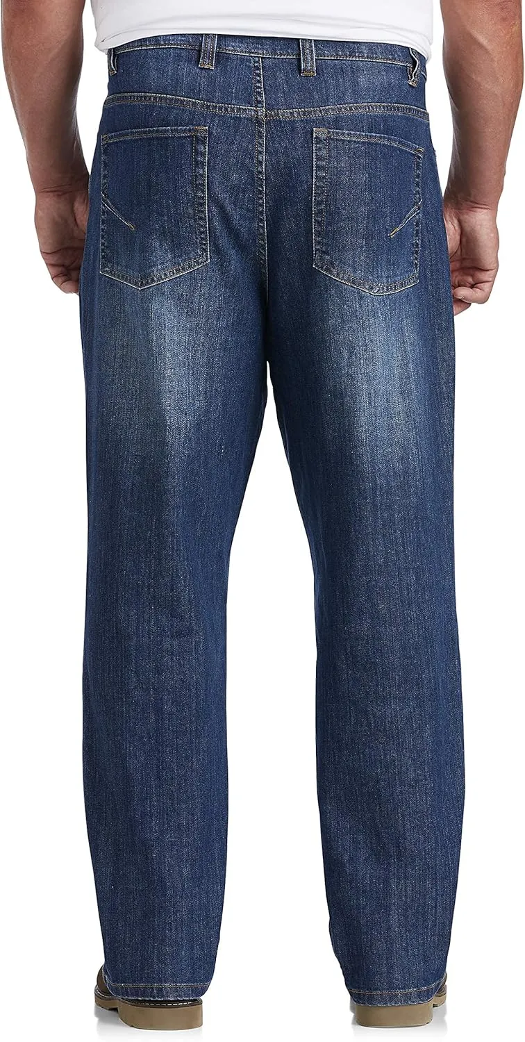 True Nation by DXL Men's Big and Tall Relaxed-Fit Stretch Jeans | Machine Washable with 5-Pocket Style and Stitched Details