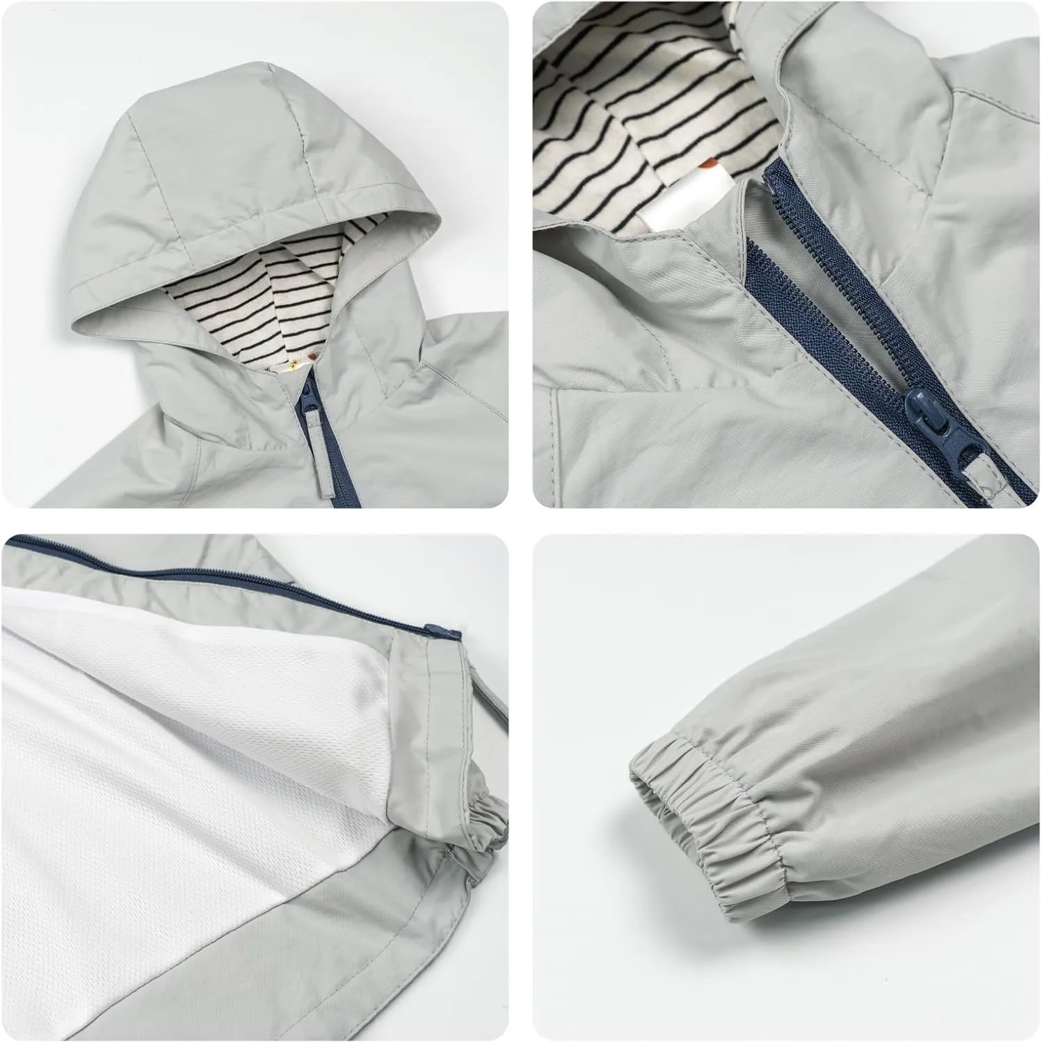 Volunboy Toddler Boys Windbreaker Casual Outerwear Kids Lightweight Zip Hooded Jacket Baby Cute Dust Coat