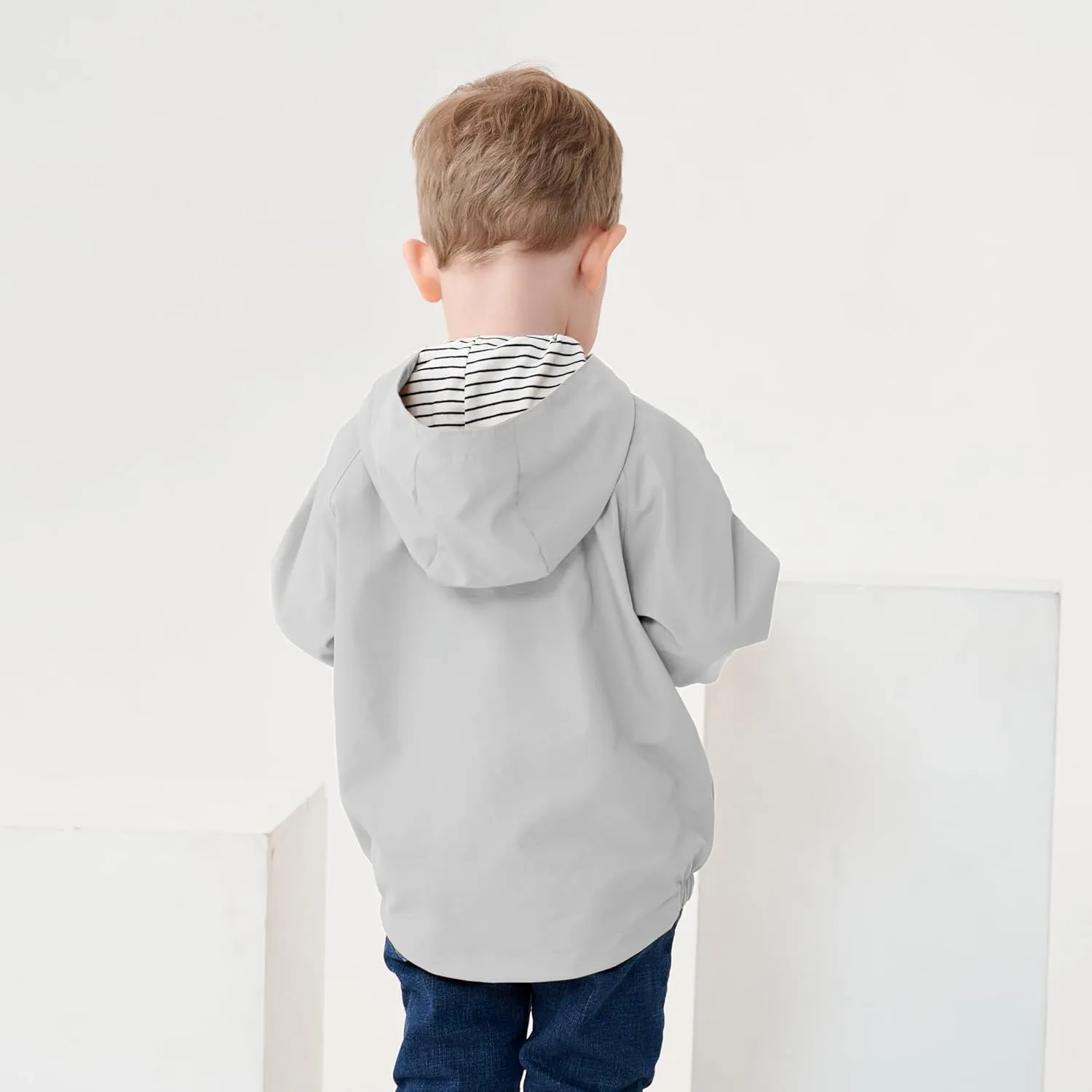 Volunboy Toddler Boys Windbreaker Casual Outerwear Kids Lightweight Zip Hooded Jacket Baby Cute Dust Coat