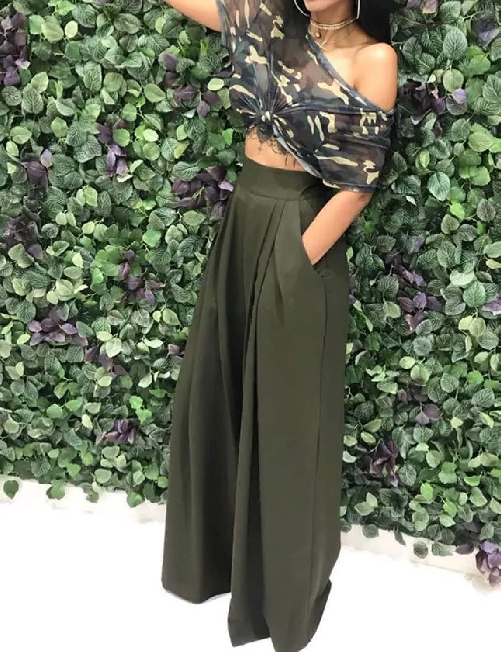 Wide Leg Palazzo Pants for Women, High Waist Business Casual Lounge Pants