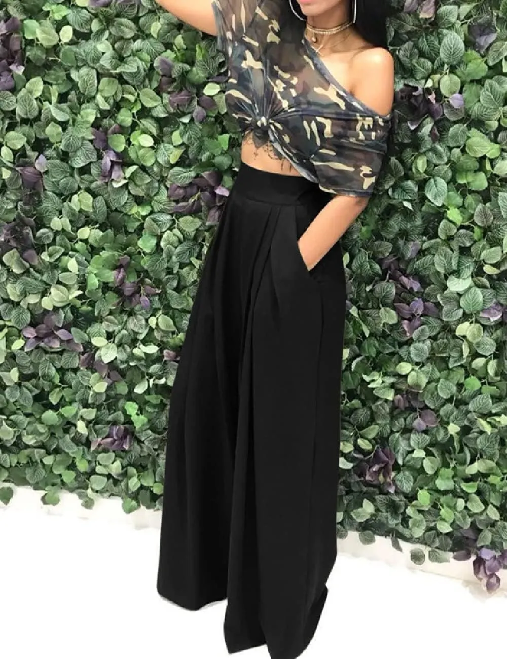 Wide Leg Palazzo Pants for Women, High Waist Business Casual Lounge Pants