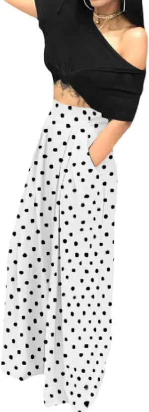 Wide Leg Palazzo Pants for Women, High Waist Business Casual Lounge Pants