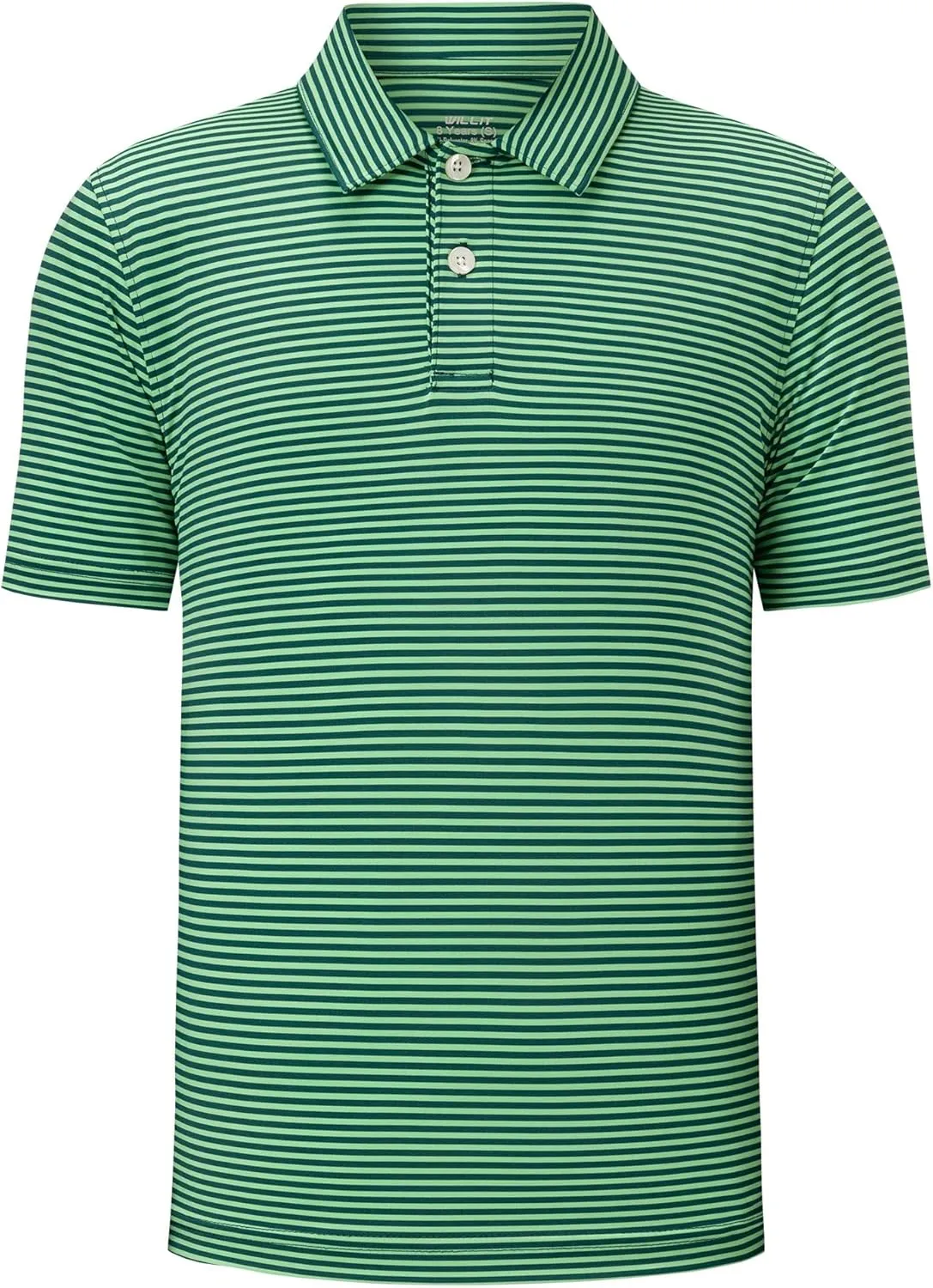 Willit Boys' Golf Polo Shirts Short Sleeve Striped Performance Youth Athletic Shirts Kids Quick Dry Polos