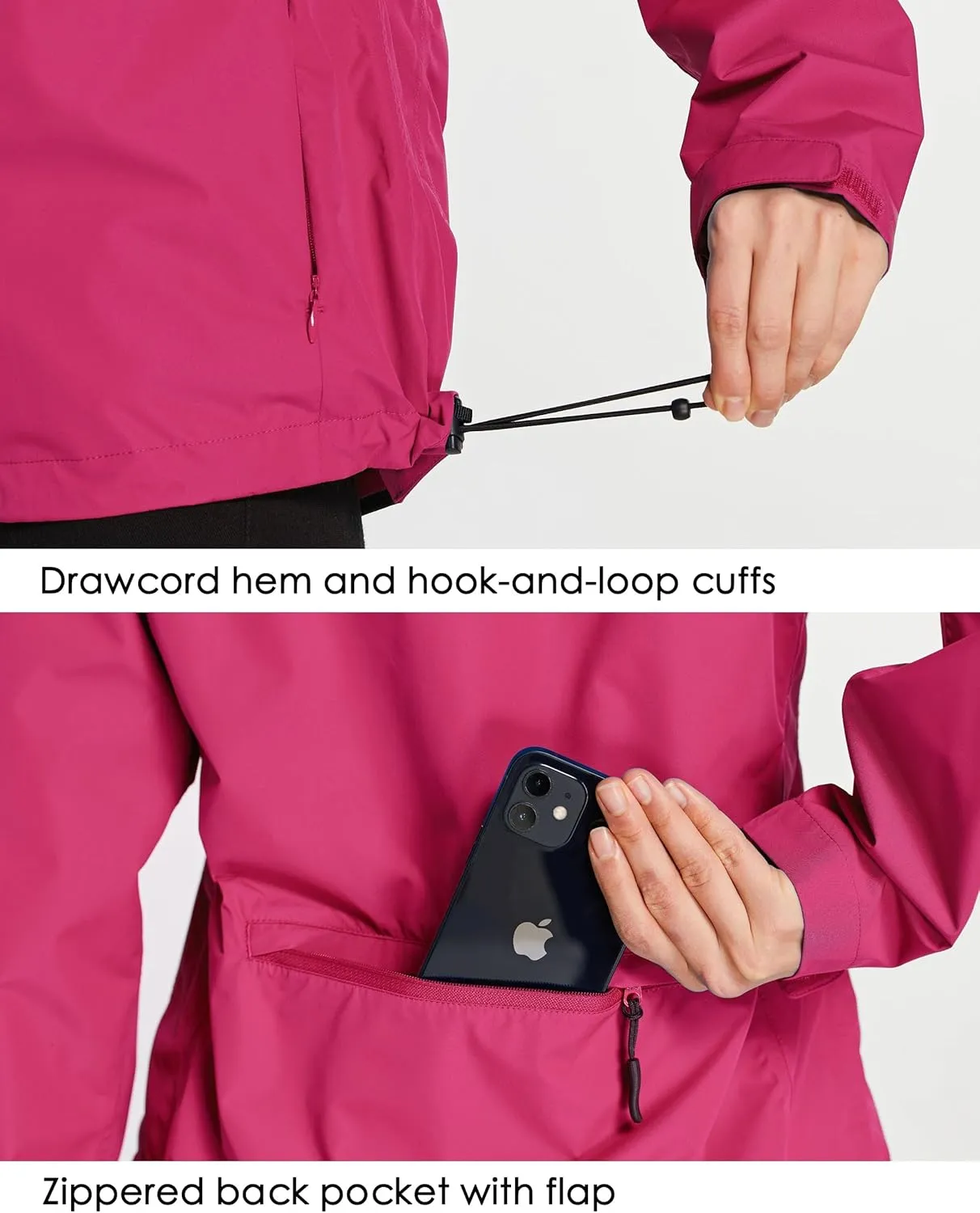 Willit Women's Cycling Running Jackets Rain Windproof Jackets Lightweight Windbreaker Bike Hiking Jacket Packable Hooded