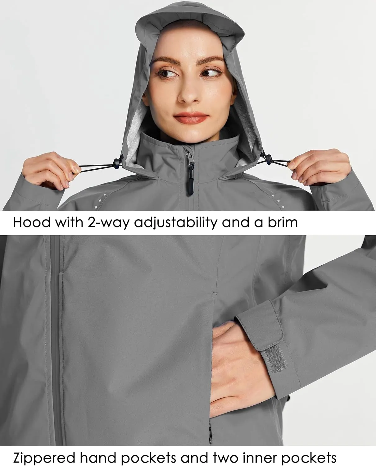 Willit Women's Cycling Running Jackets Rain Windproof Jackets Lightweight Windbreaker Bike Hiking Jacket Packable Hooded