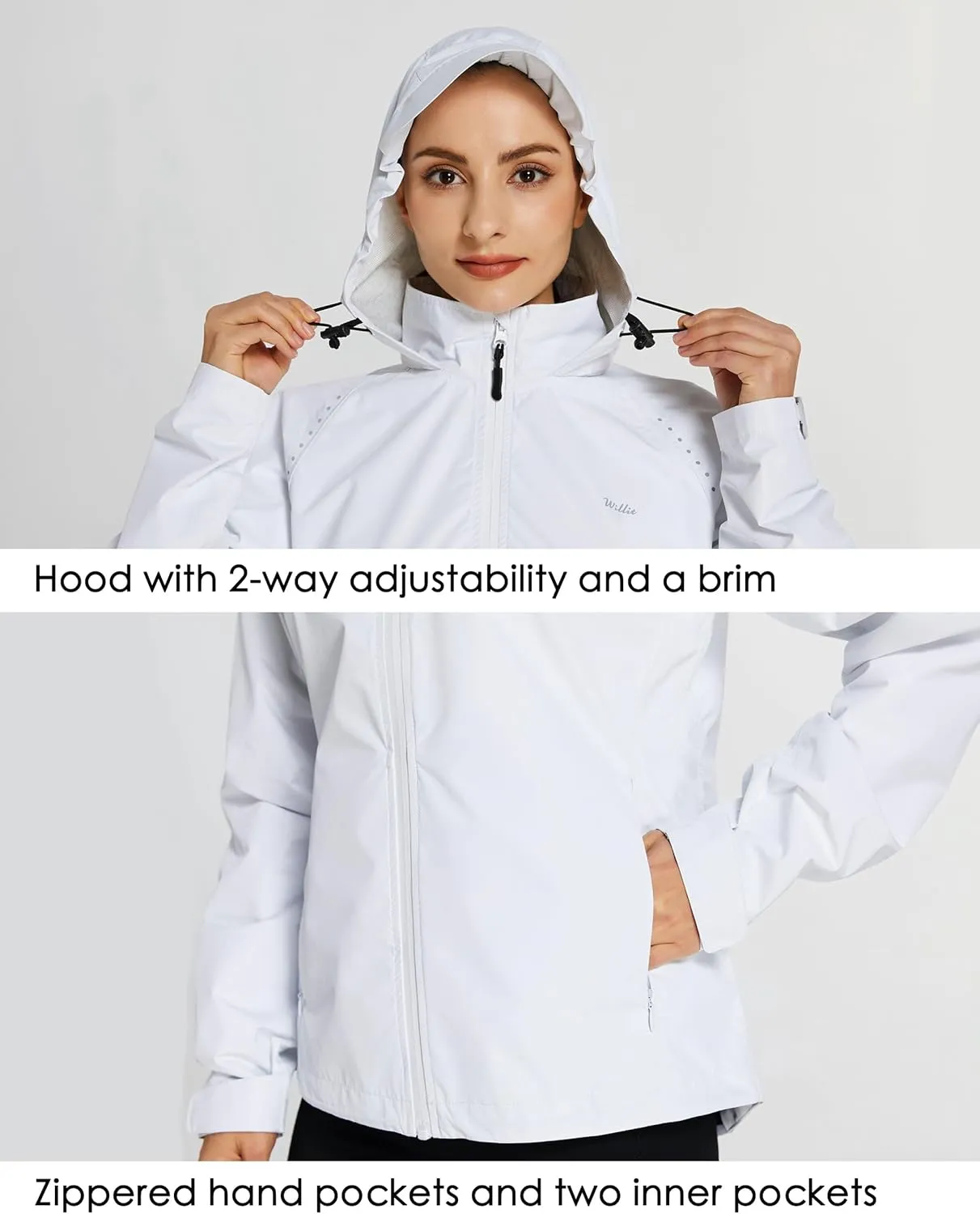 Willit Women's Cycling Running Jackets Rain Windproof Jackets Lightweight Windbreaker Bike Hiking Jacket Packable Hooded