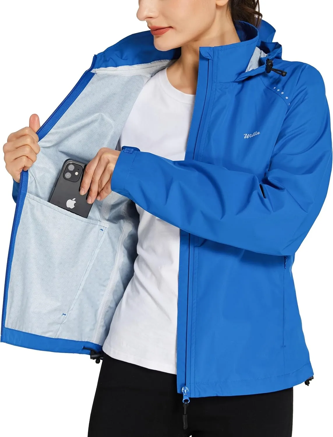 Willit Women's Cycling Running Jackets Rain Windproof Jackets Lightweight Windbreaker Bike Hiking Jacket Packable Hooded