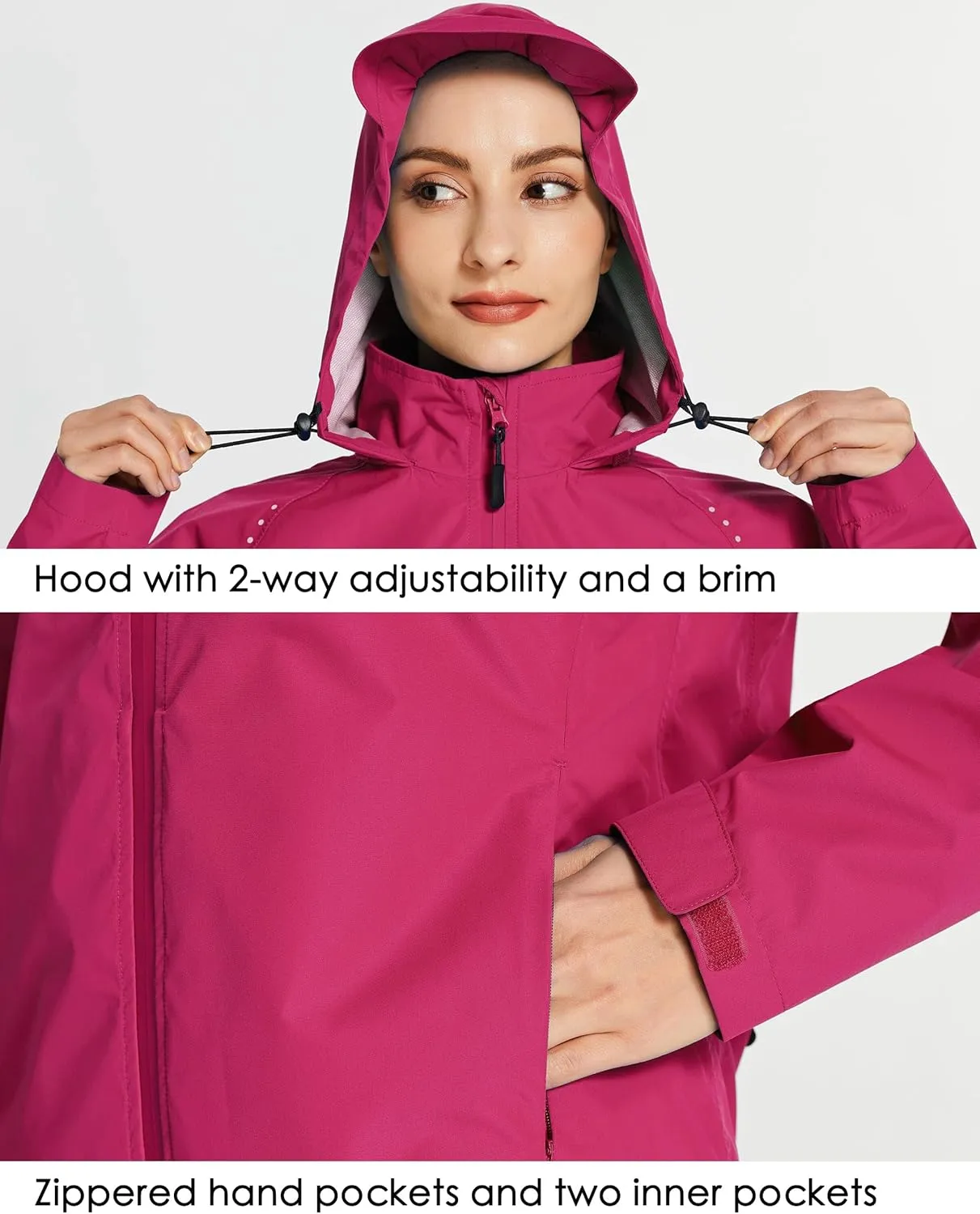 Willit Women's Cycling Running Jackets Rain Windproof Jackets Lightweight Windbreaker Bike Hiking Jacket Packable Hooded