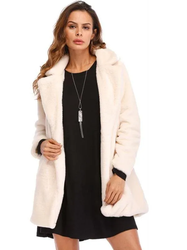 Winter Daily Regular Stand Long Faux Fur Coats