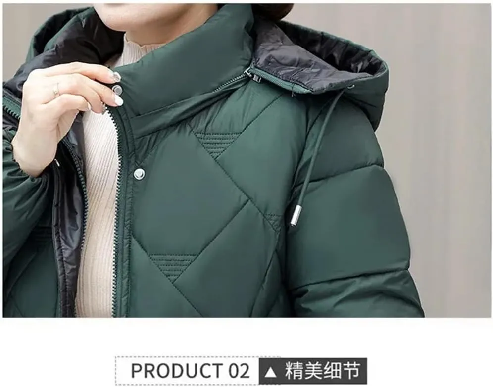 Winter Down Cotton Coat Women's Jacket Mother Clothing Long Warm Padded Parkas Windproof Hooded Zipper Overcoat