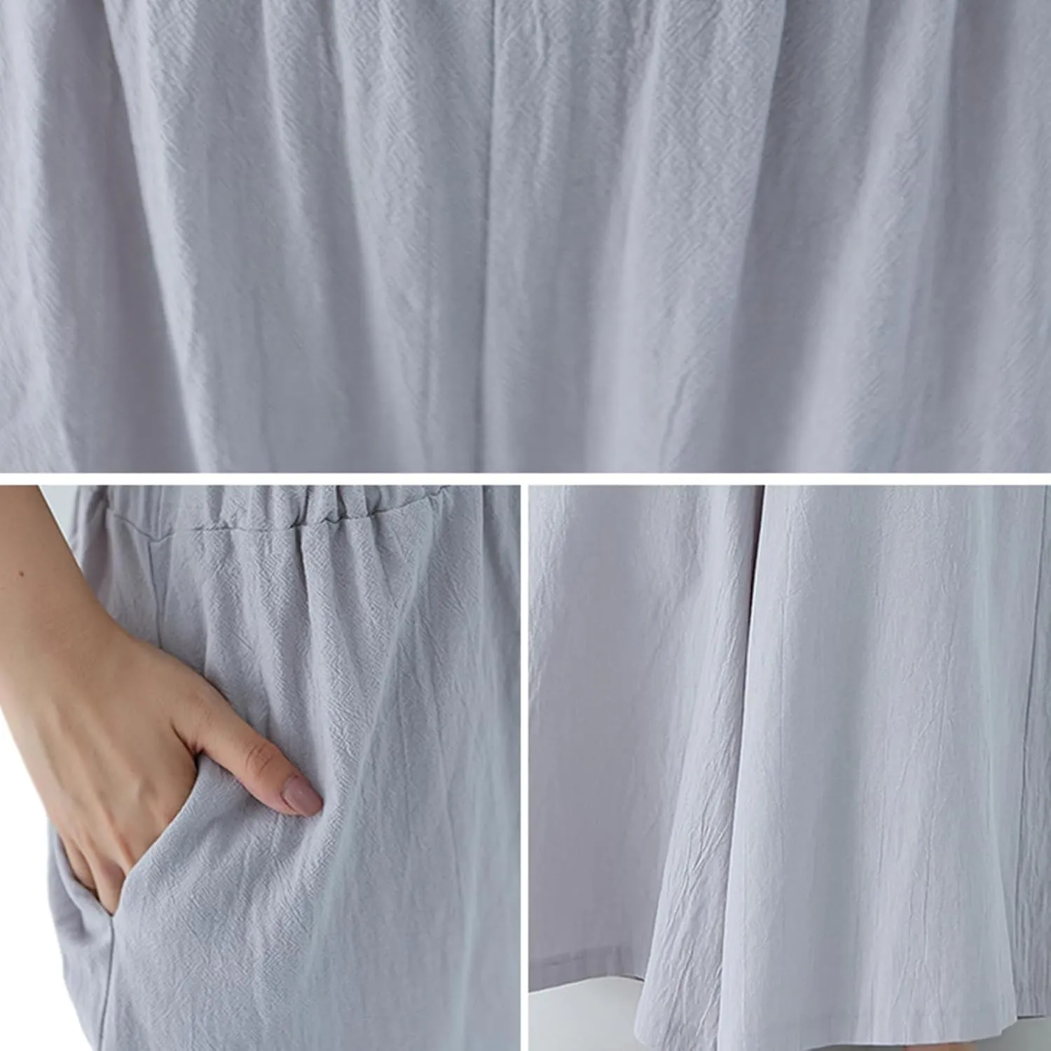 Women Wide Leg Pants Cotton Lightweight Palazzo Yoga Pant with Elastic Waist