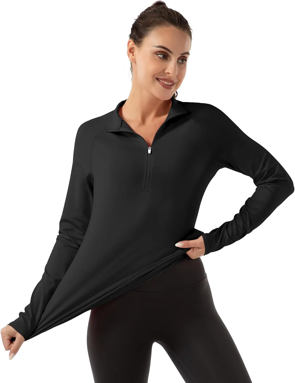Women's Polo Shirts Long Sleeve UPF 50  Sun Protection Tennis Golf Workout Tops Sport Zipper V Neck