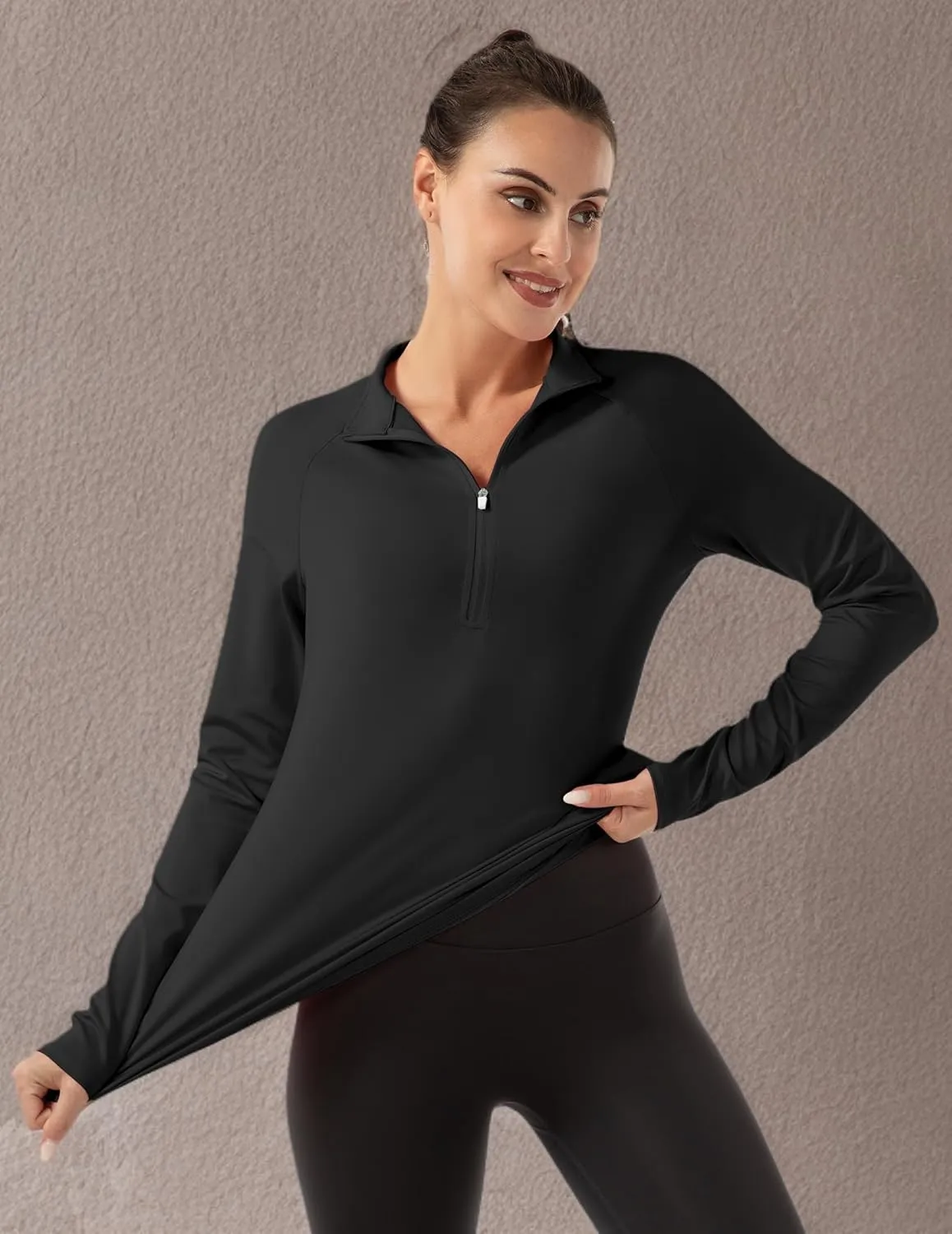 Women's Polo Shirts Long Sleeve UPF 50  Sun Protection Tennis Golf Workout Tops Sport Zipper V Neck
