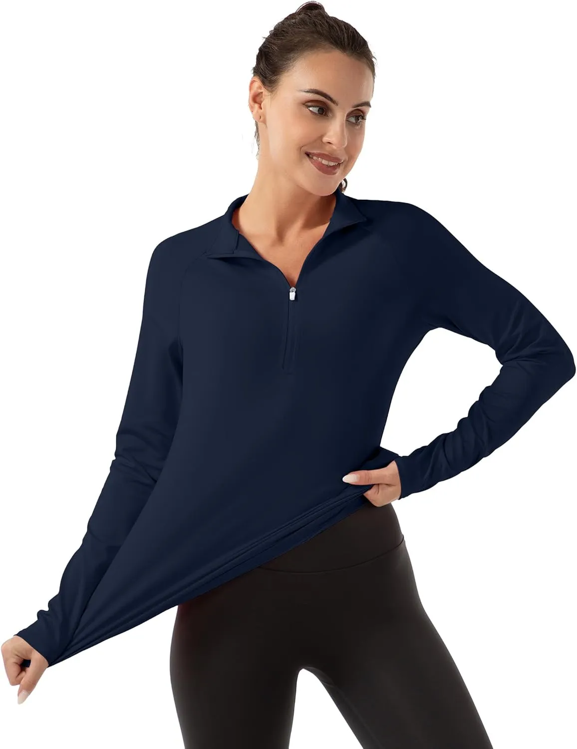 Women's Polo Shirts Long Sleeve UPF 50  Sun Protection Tennis Golf Workout Tops Sport Zipper V Neck