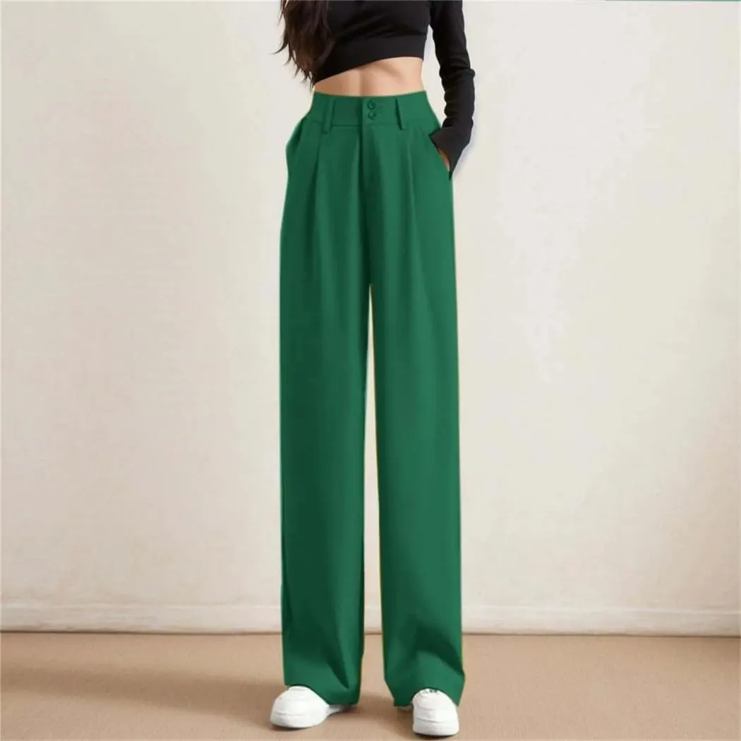 WomenS Wide Leg Pants High Waist Trouser Office Ladies Fashion Loose Suit Trousers