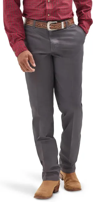 Wrangler Men's Flat Front Relaxed Fit Casual Pant, Charcoal
