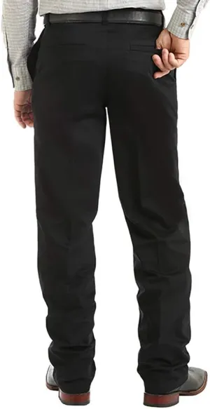 Wrangler Men's Riata Flat Front Relaxed Fit Casual Pant, Black, 31X36